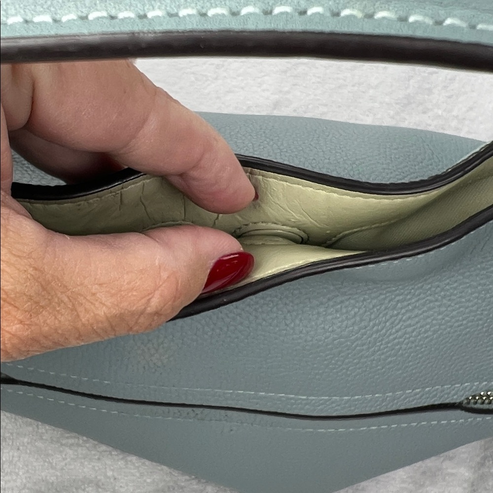 Coach 2019 Light Blue Shoulder Bag with Floral Scarf - Picture 9 of 15